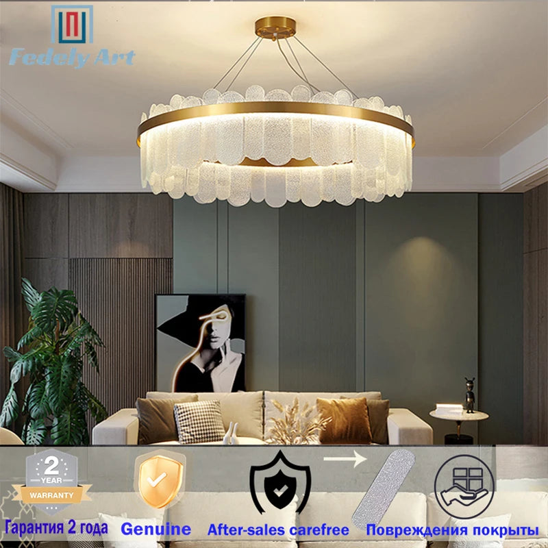 Crystal Ceiling Chandelier — Modern Art Deco Light for Bedroom & Dining Room