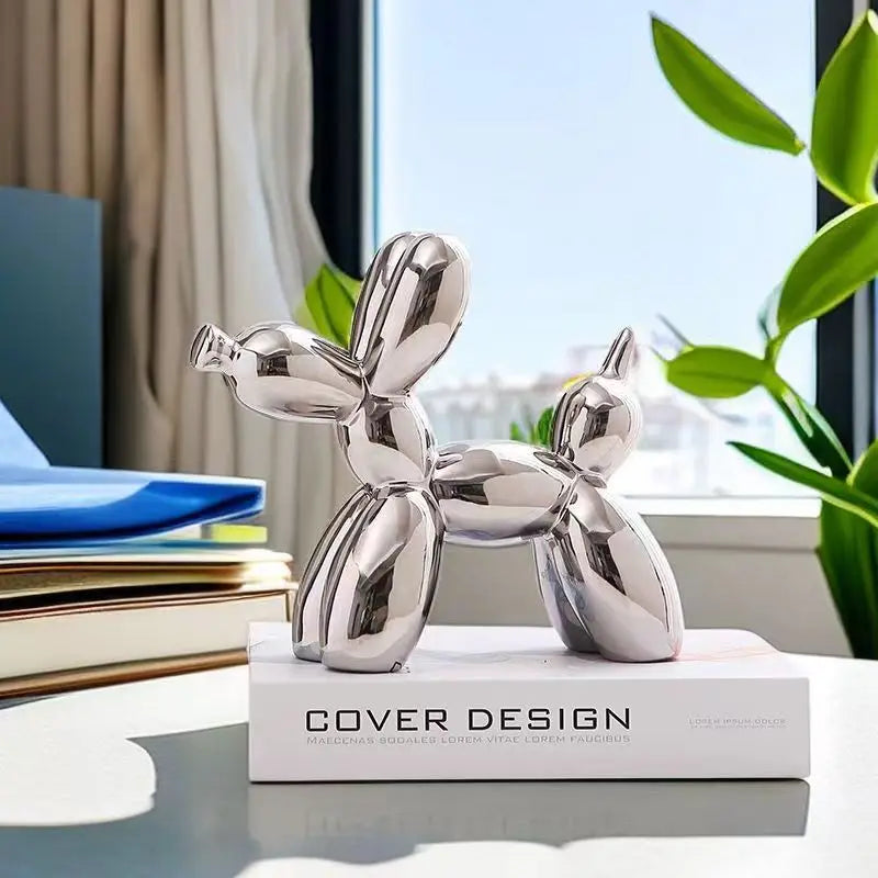 Ceramic Balloon Dog Sculpture — Nordic Modern Decorative Figurine