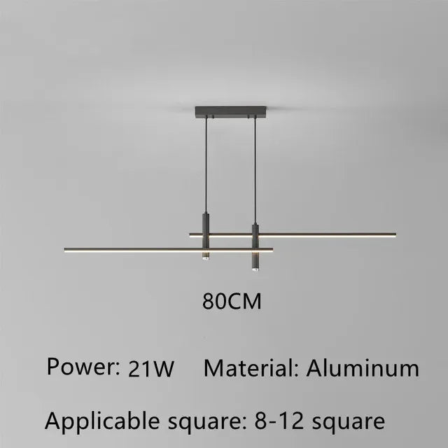 Modern Gold & Black LED Dining Chandelier — Minimalist Kitchen Pendant Fixture