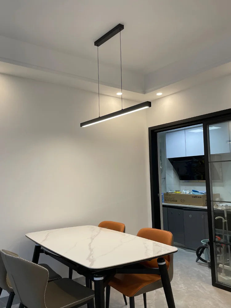 Modern Linear LED Pendant Light — Dimmable Dining Table & Kitchen Bar Fixture