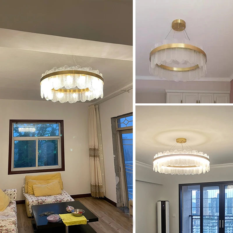 Crystal Ceiling Chandelier — Modern Art Deco Light for Bedroom & Dining Room