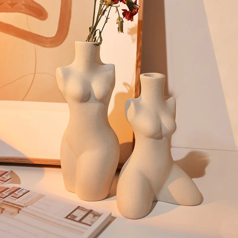 Sculptural Human-Form Ceramic Vase — Silent Wind Art Vessel
