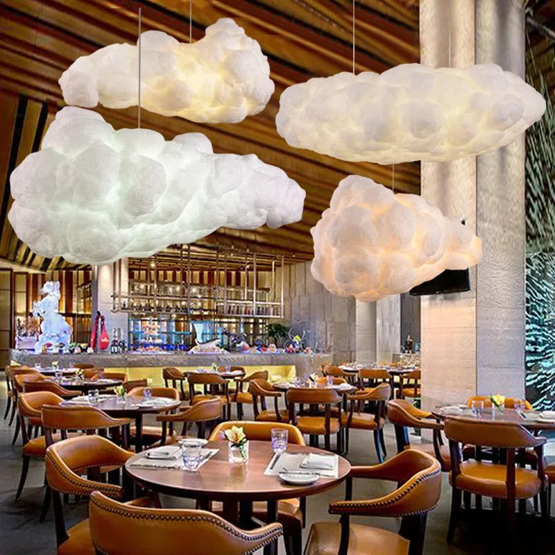 Floating Cloud Pendant Chandelier — Modern White Sculptural Ceiling Light
