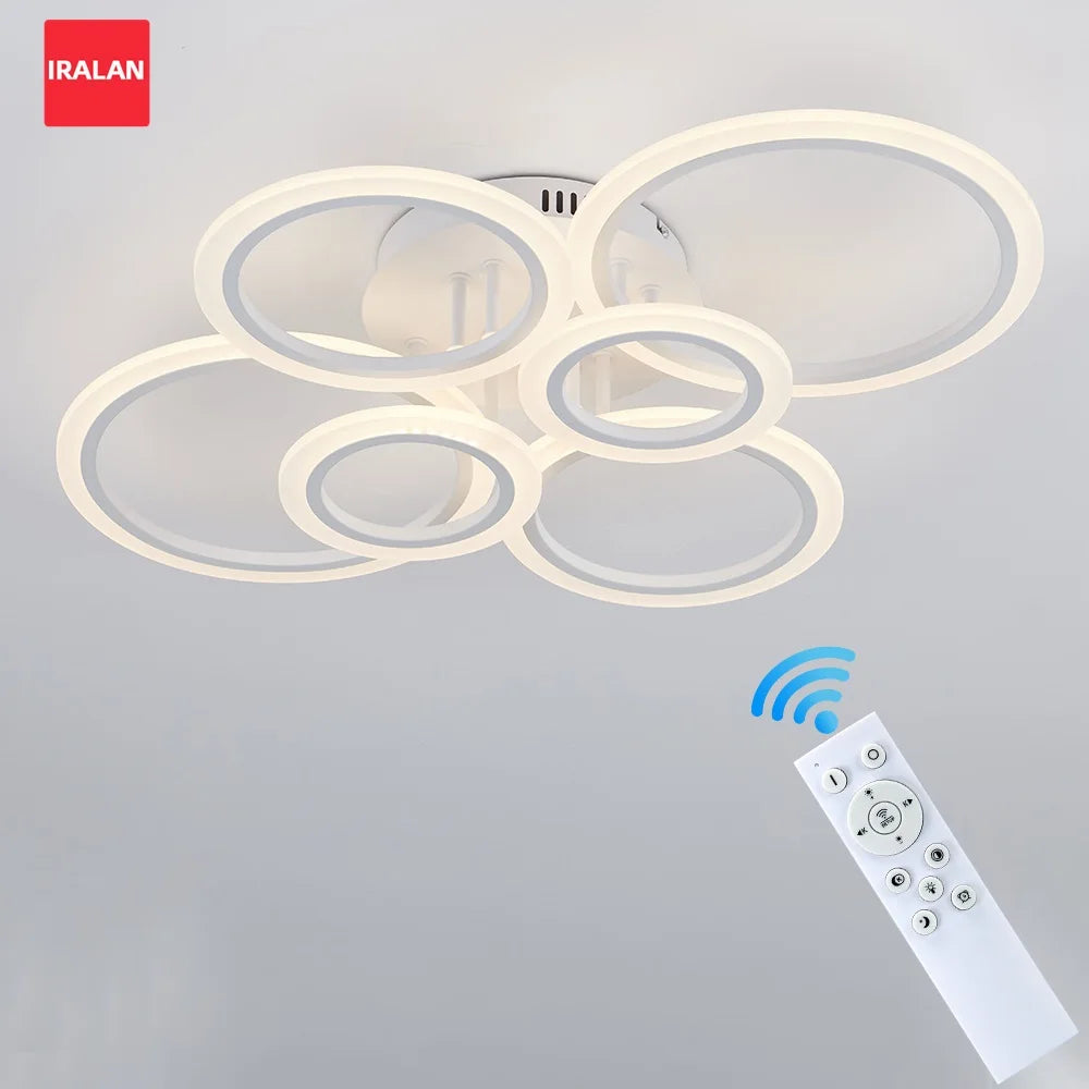 Smart Ring Ceiling Chandelier — App & Remote Controlled LED Light