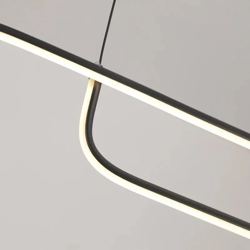 Aluminum Ring Pendant Chandelier — Black Modern Dining Room Light