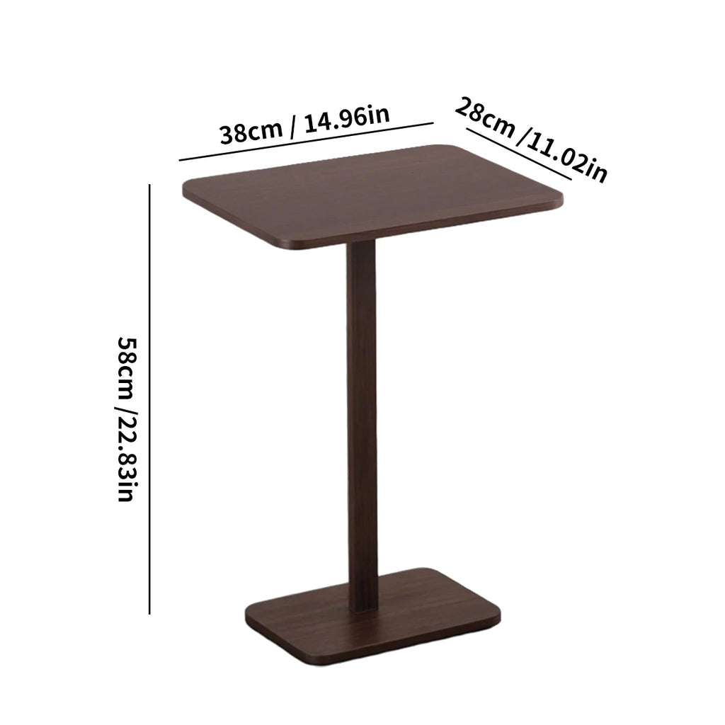 C-Shaped Bamboo End Table — Lightweight Sofa Snack & TV Tray