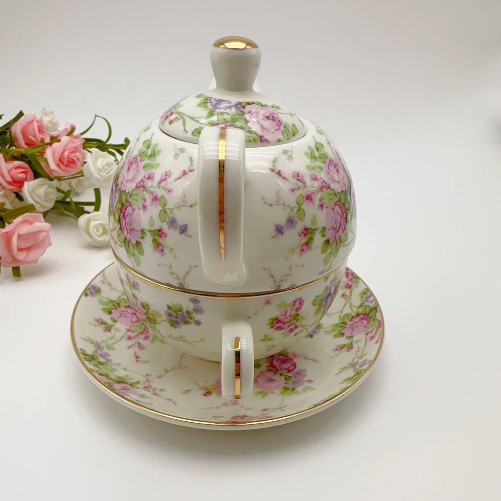 Rose Bone China Teapot Set — European Afternoon Tea Service
