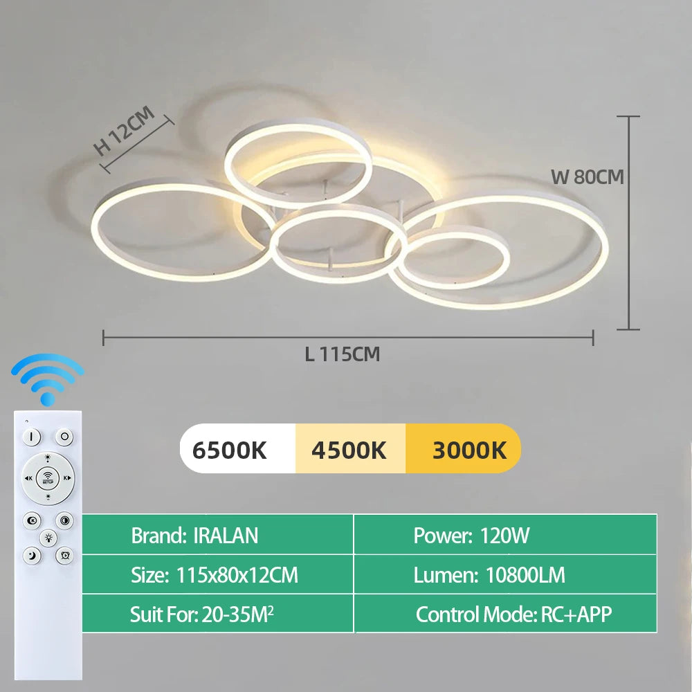 Infinite Dimming Acrylic Chandelier — Modern Multi-Head LED Ceiling Light