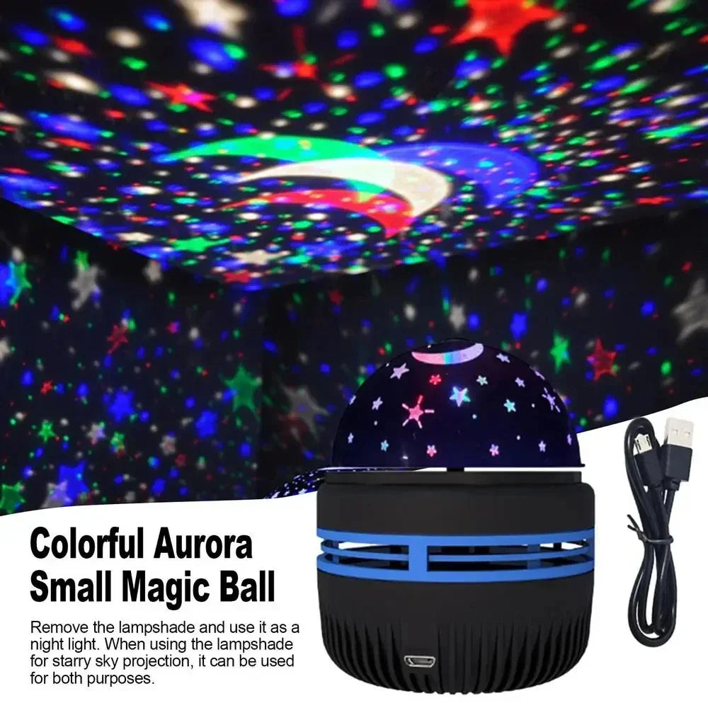 LED Galaxy Projector Night Light — Remote Control Star & Aurora Projection