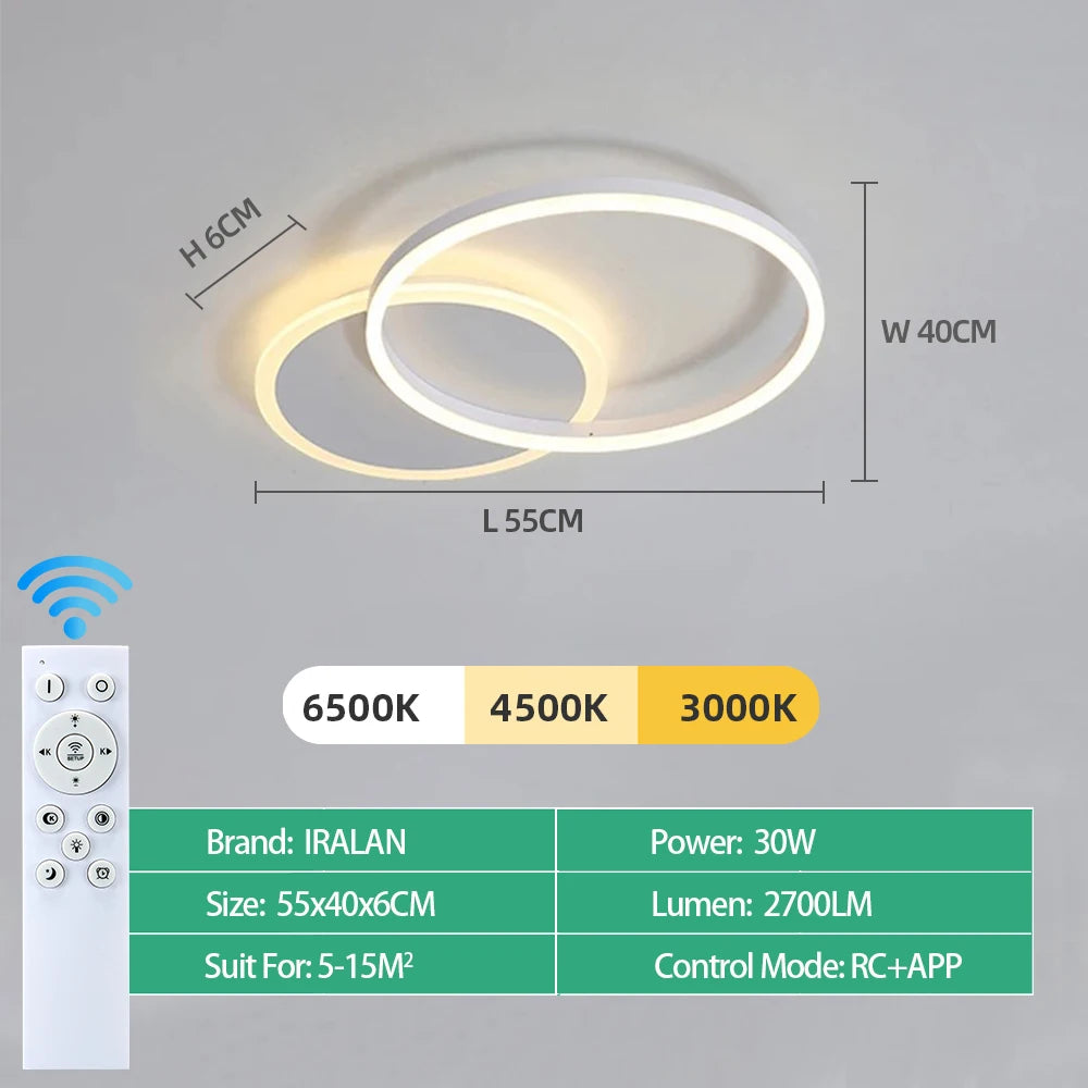 Infinite Dimming Acrylic Chandelier — Modern Multi-Head LED Ceiling Light
