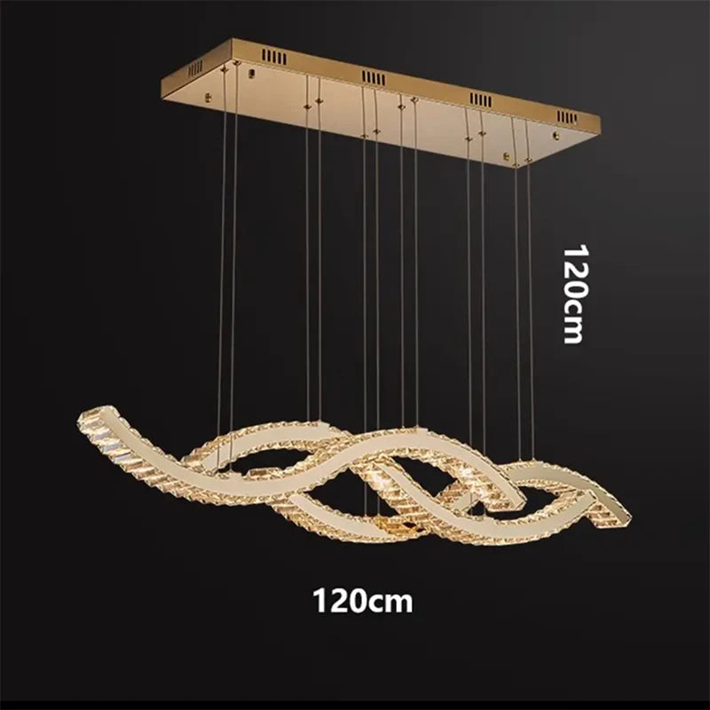 Luxury Crystal Gold Chandelier — Multi-Arm Living & Dining Room Light