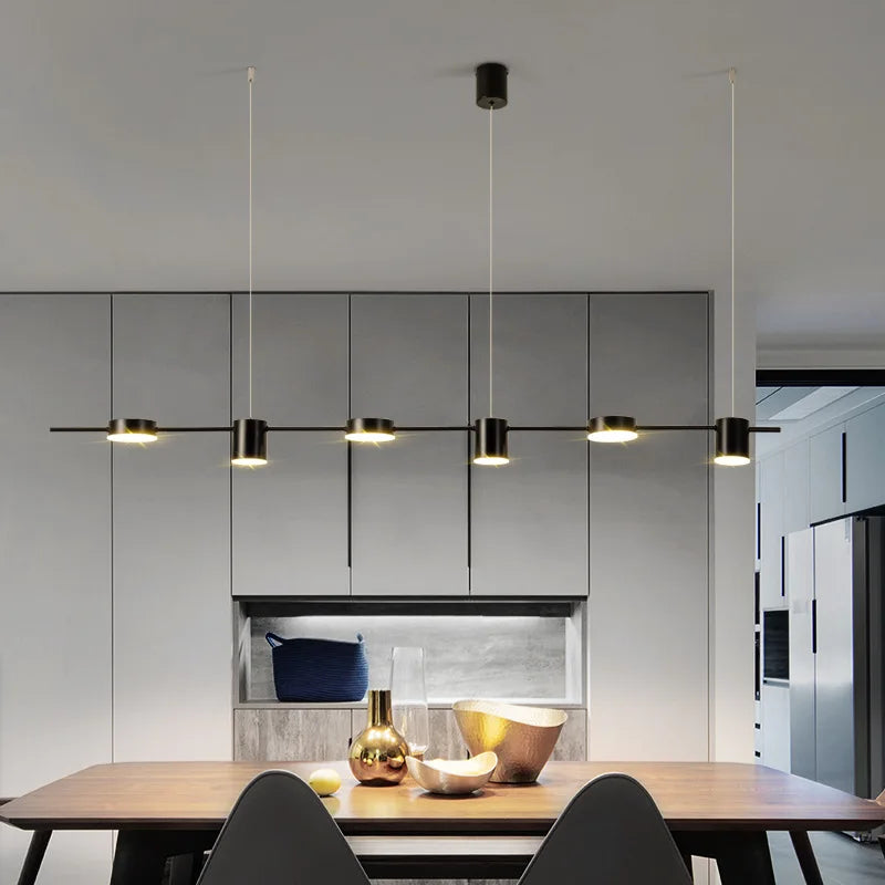 Modern Multi-Head LED Chandelier — Dimmable Smart Ceiling Fixture for Dining & Office