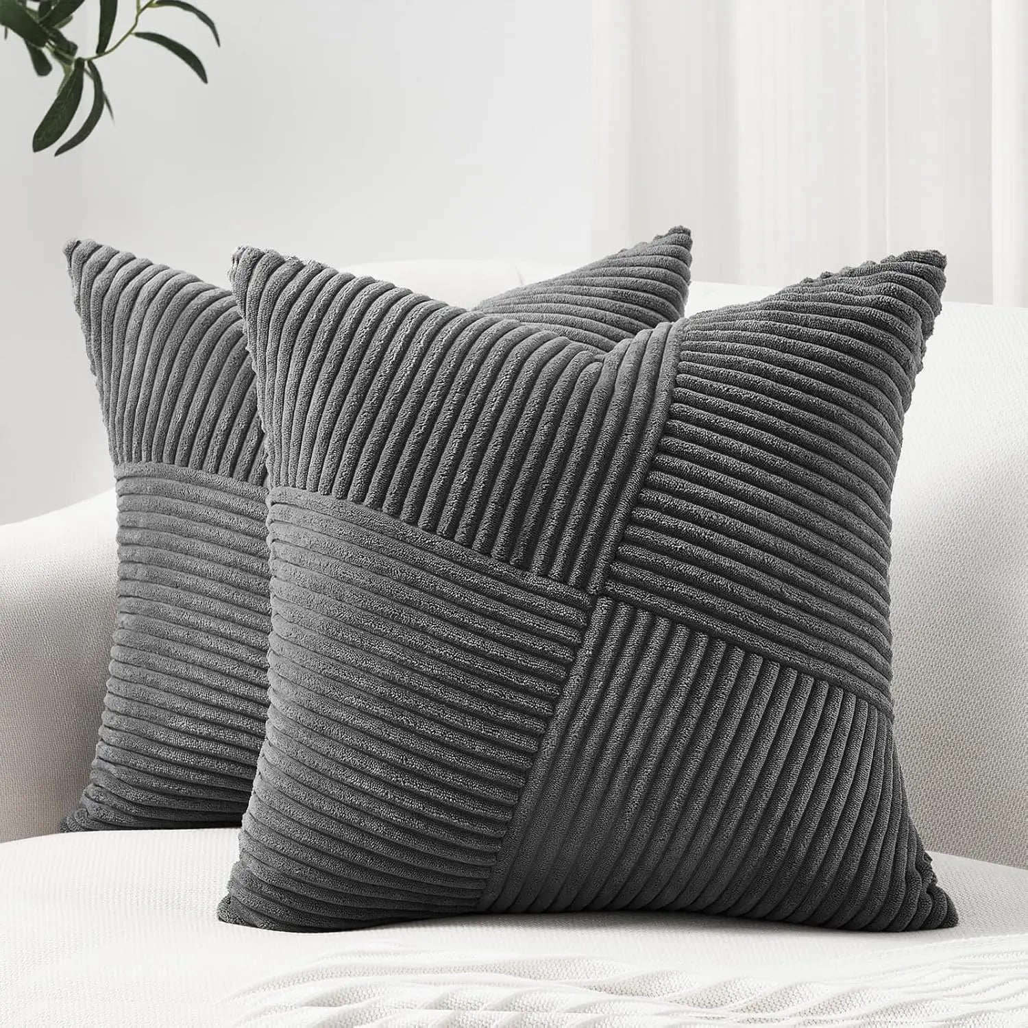 Corduroy Boho Windmill Pillow Cover — Textured Ribbed Cushion Cover