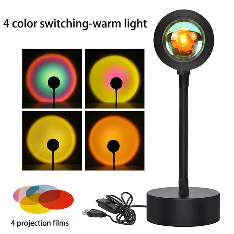 Sunset Projector Lamp — Rotating Mood Light for Photography & Decor
