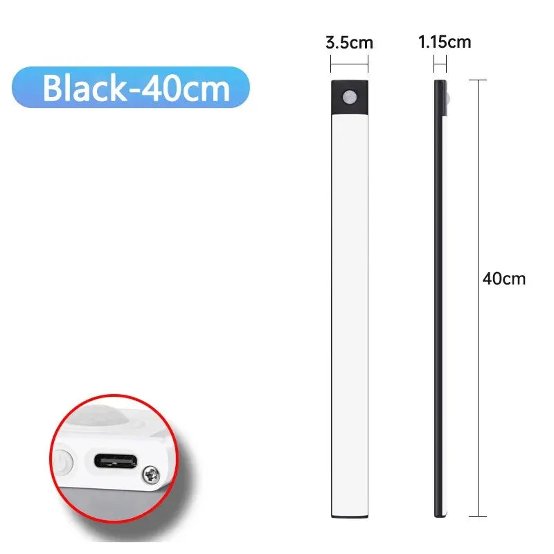 USB-C Rechargeable LED Cabinet Light — Ultra-Thin Motion Sensor Strip