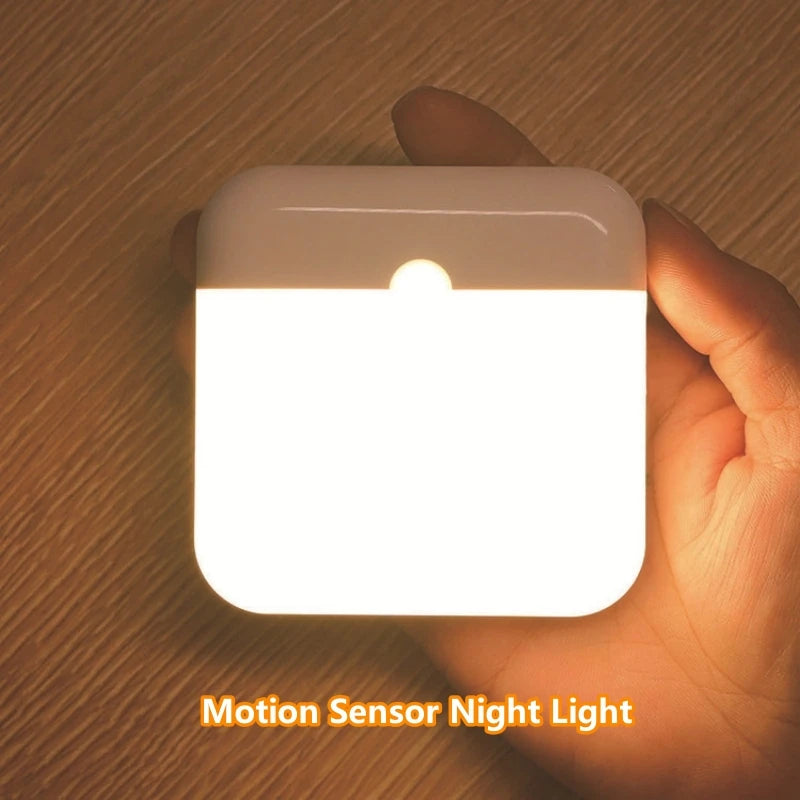 USB Rechargeable Motion Sensor Night Light — Square Wireless Cabinet Lamp