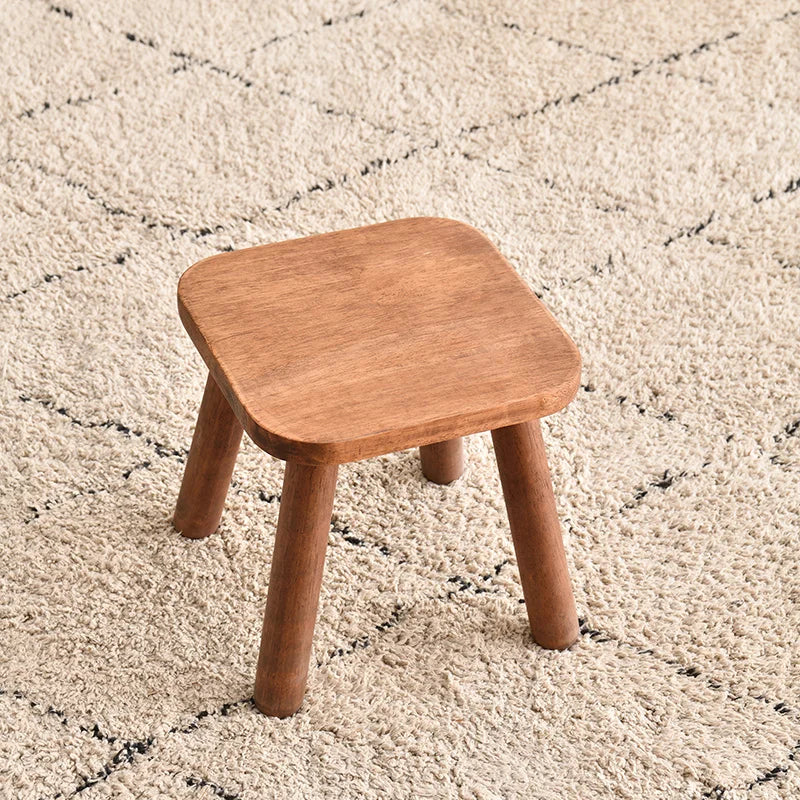 Solid Wood Shoe Changing Stool — Entryway & Bedroom Accent Seat