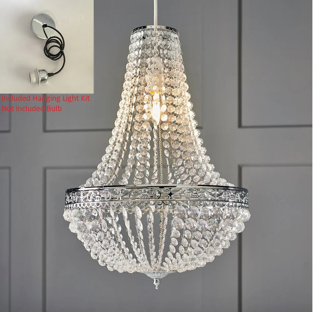 Vintage Crystal Charlotte Chandelier Shade — Regal Ceiling Light Fitting