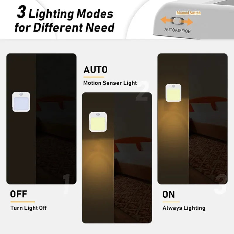 Motion Sensor LED Night Light — Wireless Wall Lamp for Kids' Bedroom