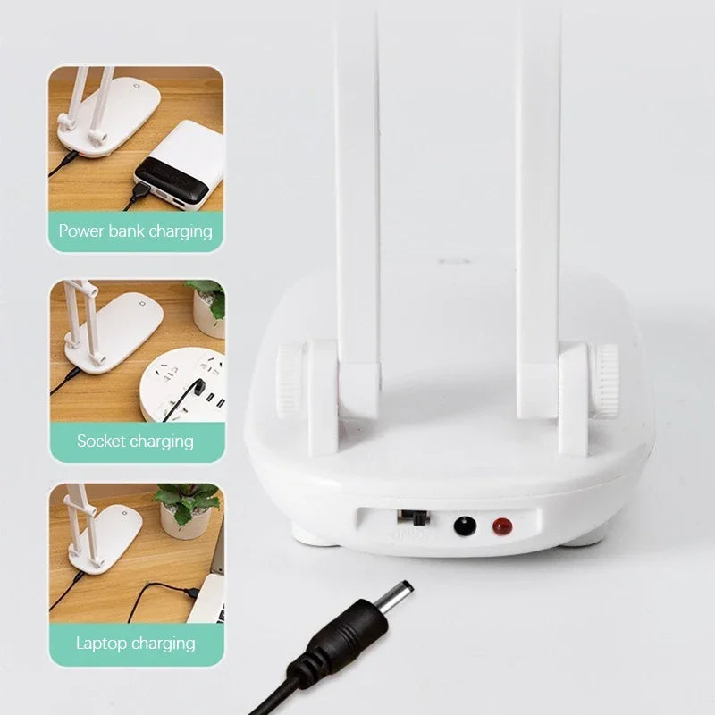 Foldable Touch-Control LED Desk Lamp — USB Rechargeable Eye-Care Light