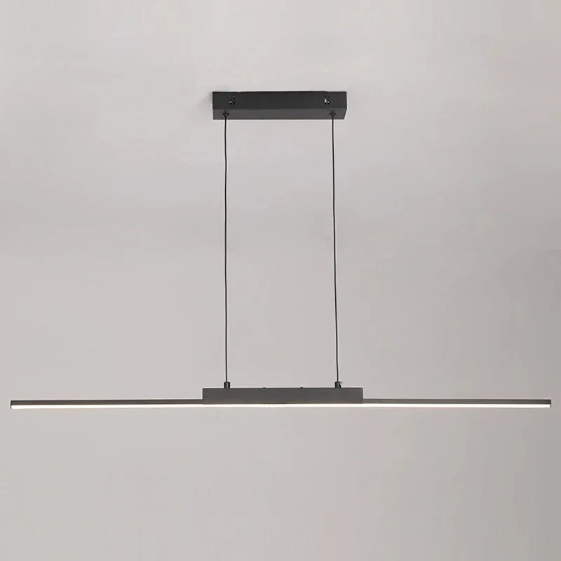 Minimalist Linear Panel LED Chandelier — Textured Pendant Light for Dining & Bedroom