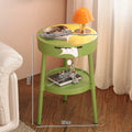 Round Minimalist Mobile Nightstand — Modern Bedroom Side Table