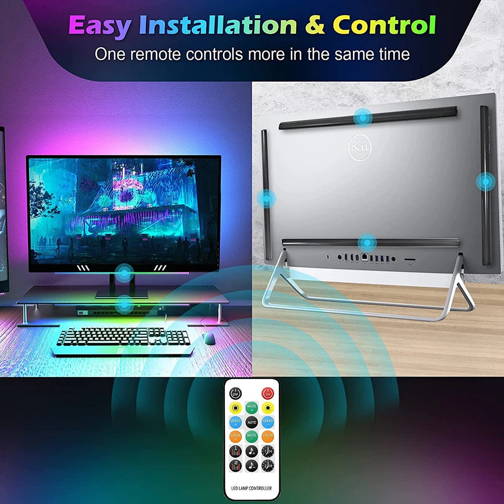 Smart Bluetooth RGB Light Bar — Music Sync App-Controlled Gaming Light