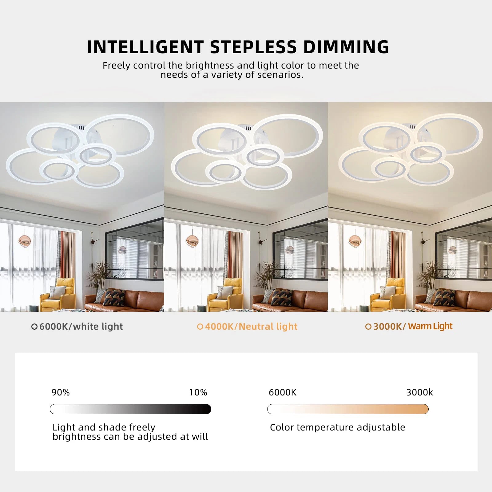 Smart Ring Ceiling Chandelier — App & Remote Controlled LED Light