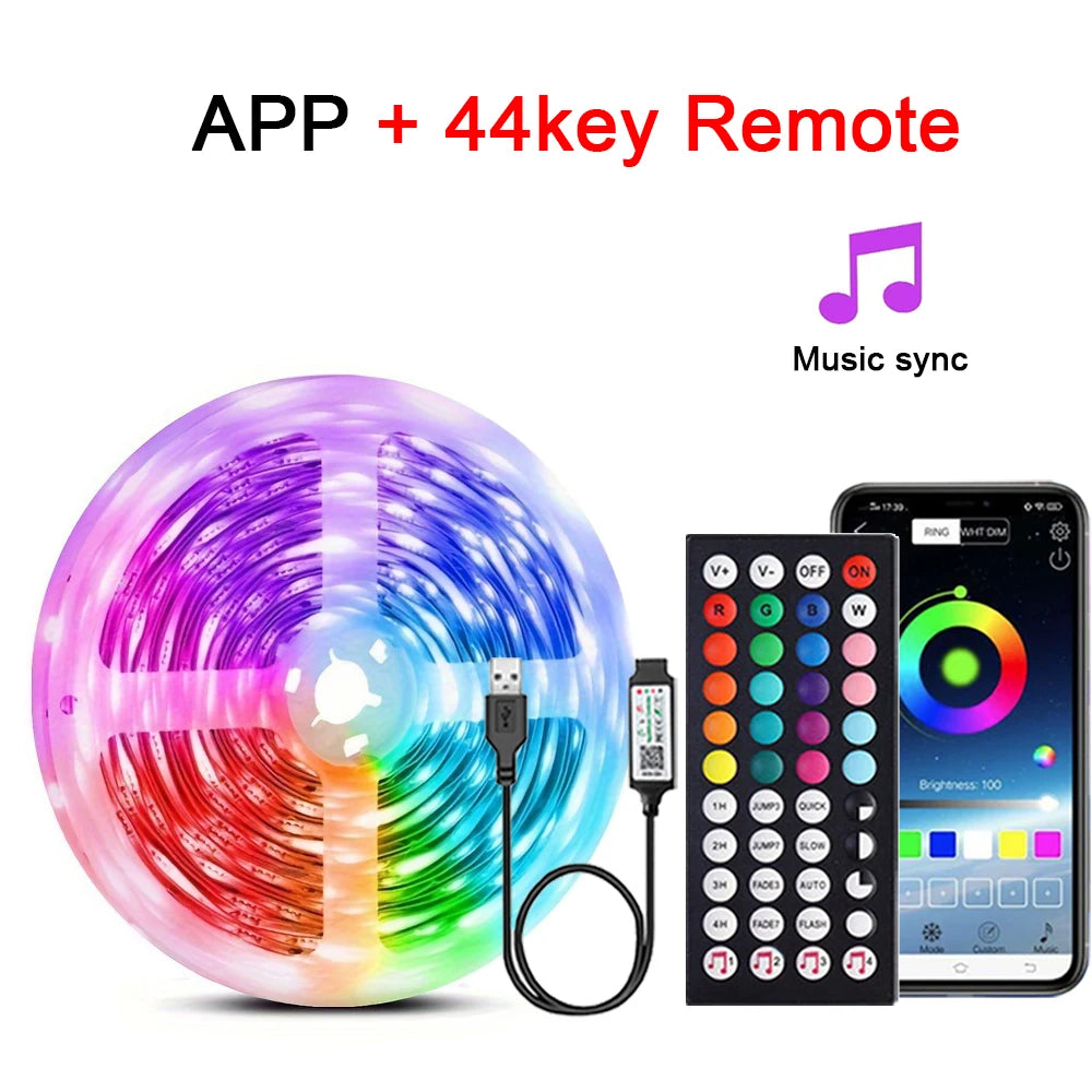 RGB LED Strip Lights — Music Sync App & Remote Controlled Ambient Strip