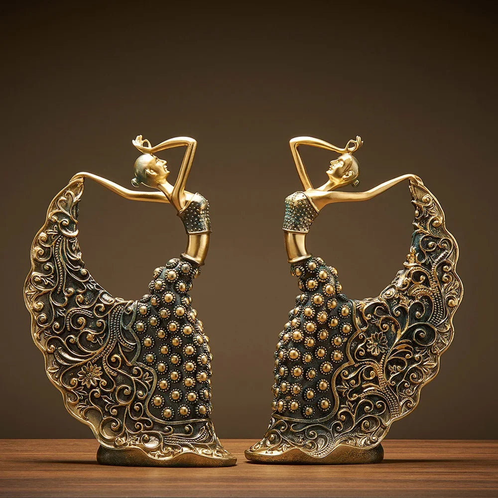 Peacock Dancer Ceramic Sculpture — Luxury Abstract Art Statue