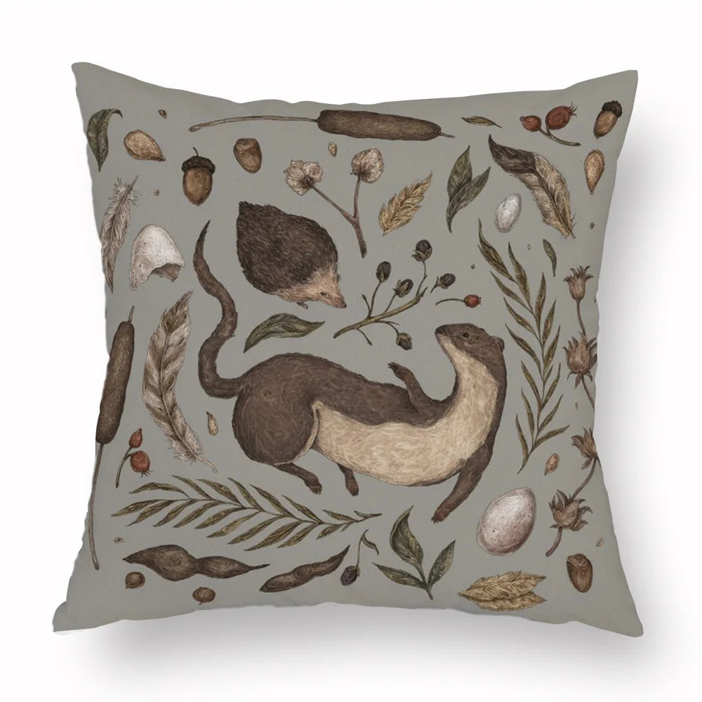 Woven Animal Print Pillow Cover — Textured Sofa & Car Cushion