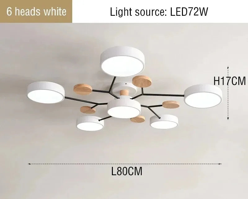 Tri-Color LED Chandelier — Multi-Light Flush Mount Ceiling Fixture