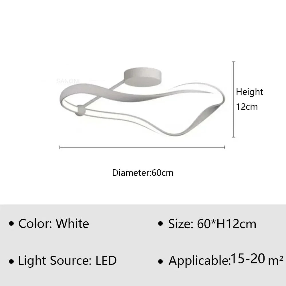 Gilded Round LED Ceiling Light — Modern Nordic Bedroom & Dining Fixture