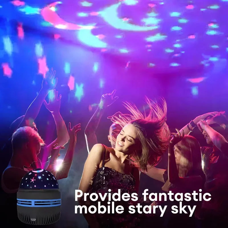 LED Starry Sky Projector Night Light — USB Star & Moon Room Decor
