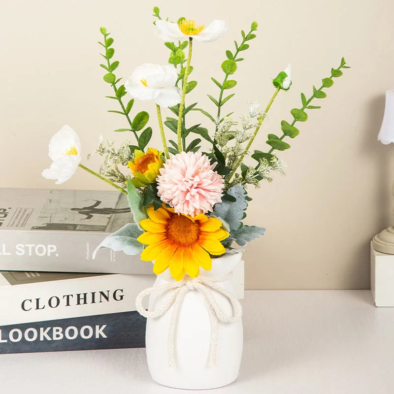 Minimalist Ceramic-Look Vase — Modern Bedroom & Living Room Vessel