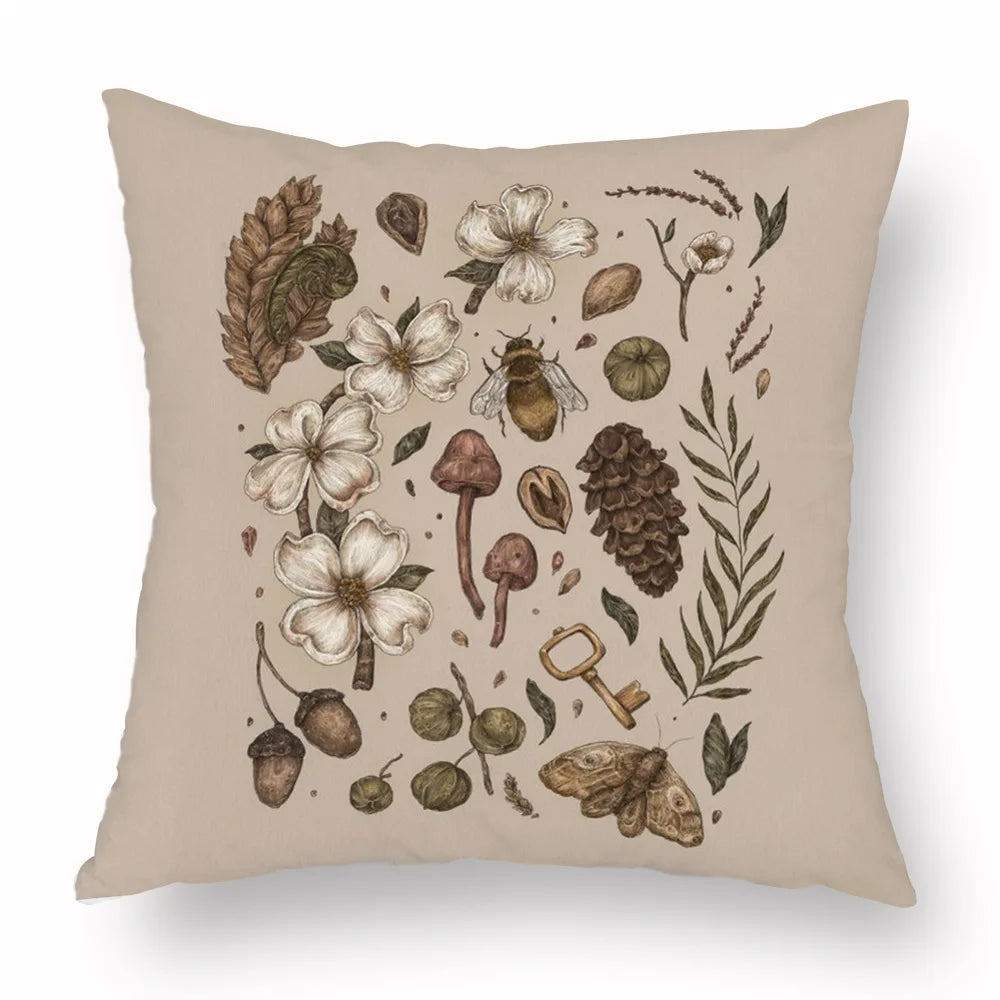 Woven Animal Print Pillow Cover — Textured Sofa & Car Cushion