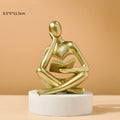 Reading Thinker Figurine — Abstract Resin Sculpture for Bookshelf