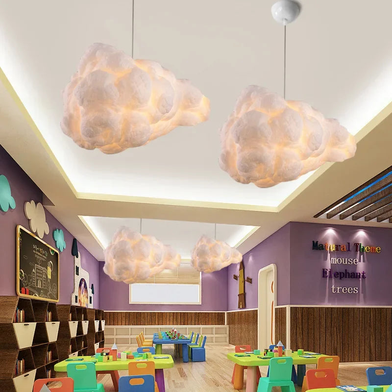 Floating Cloud Pendant Chandelier — Modern White Sculptural Ceiling Light
