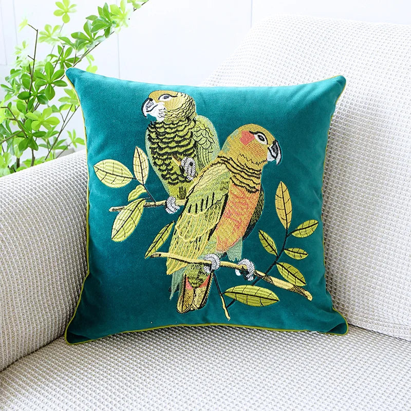 Embroidered Sunflower Pillow Cover — Jacquard Woven Cushion for Bay Window