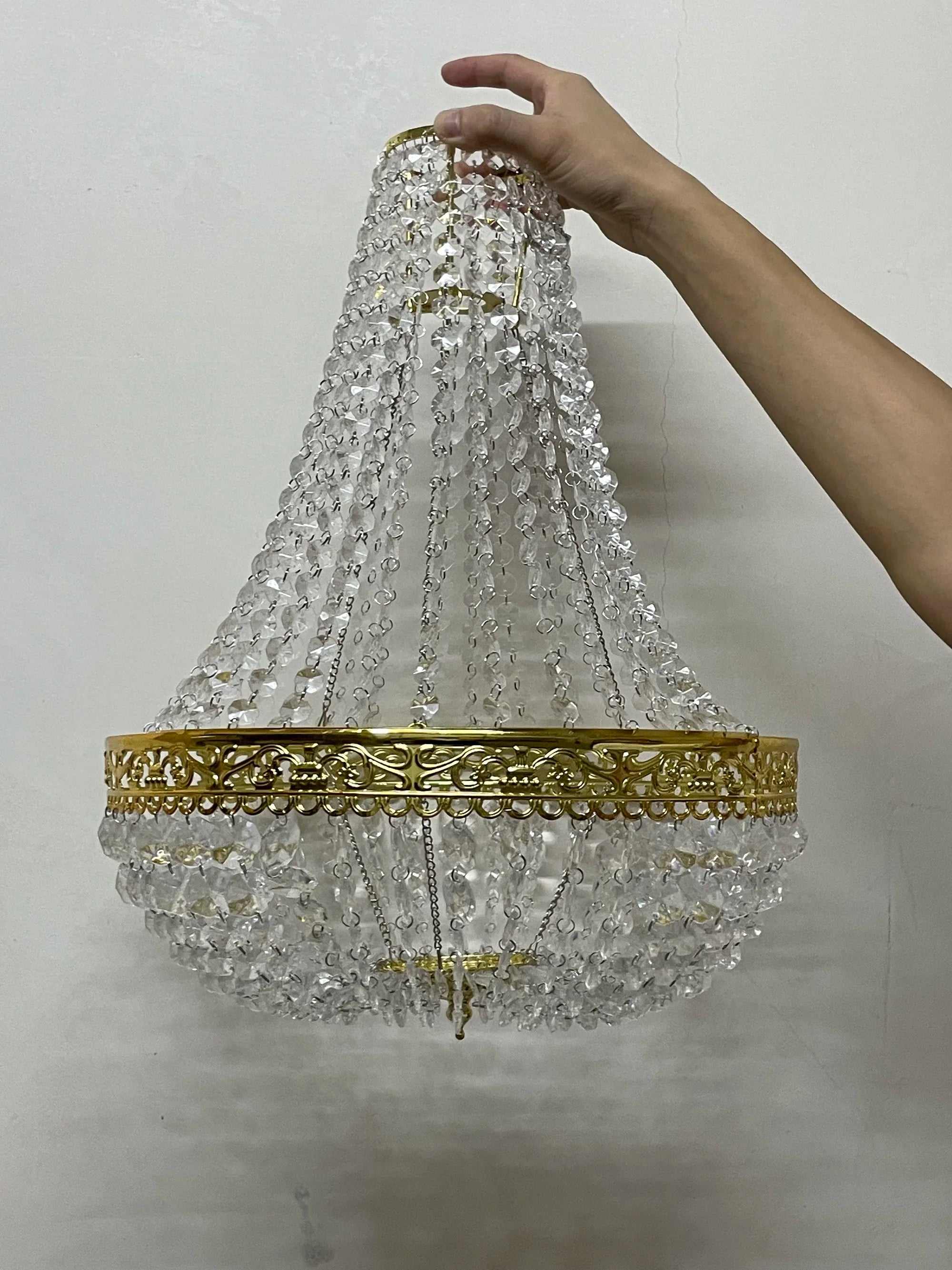 Vintage Crystal Charlotte Chandelier Shade — Regal Ceiling Light Fitting