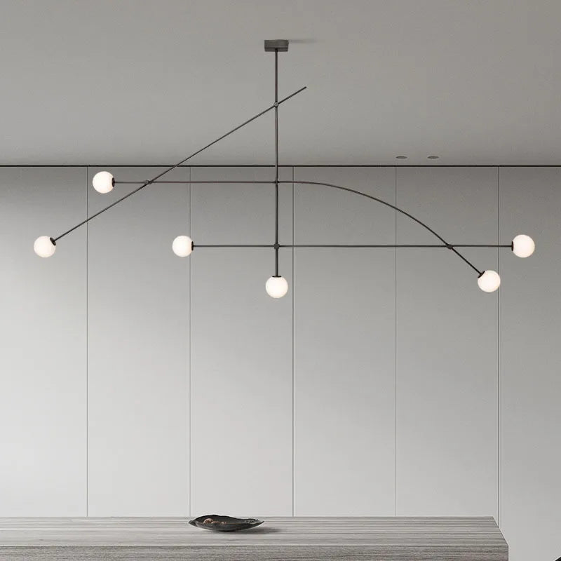 Black Luminaire Pendant Chandelier — Multi-Light Restaurant & Bedroom Fixture