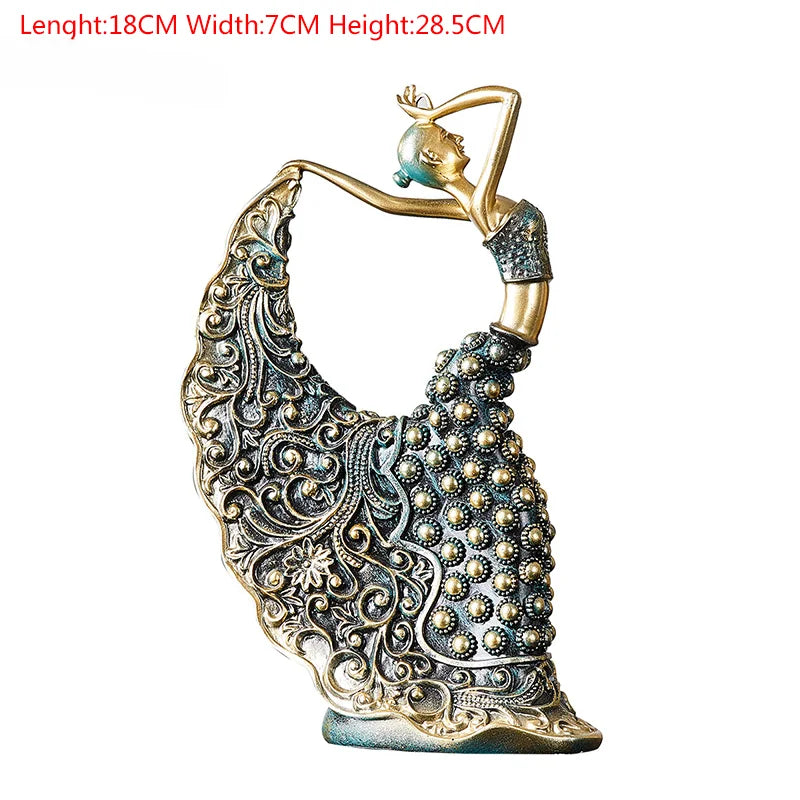 Peacock Dancer Ceramic Sculpture — Luxury Abstract Art Statue