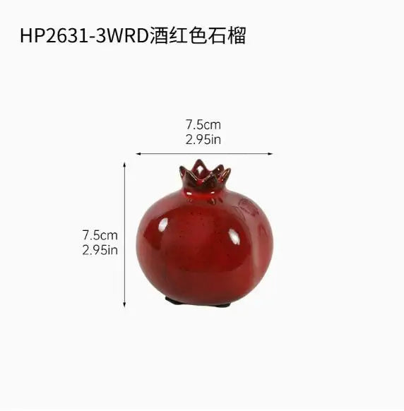 Pomegranate Fruit-Shaped Ceramic Vase — Desktop Hydroponic Flower Pot
