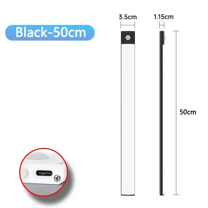 USB-C Rechargeable LED Cabinet Light — Ultra-Thin Motion Sensor Strip