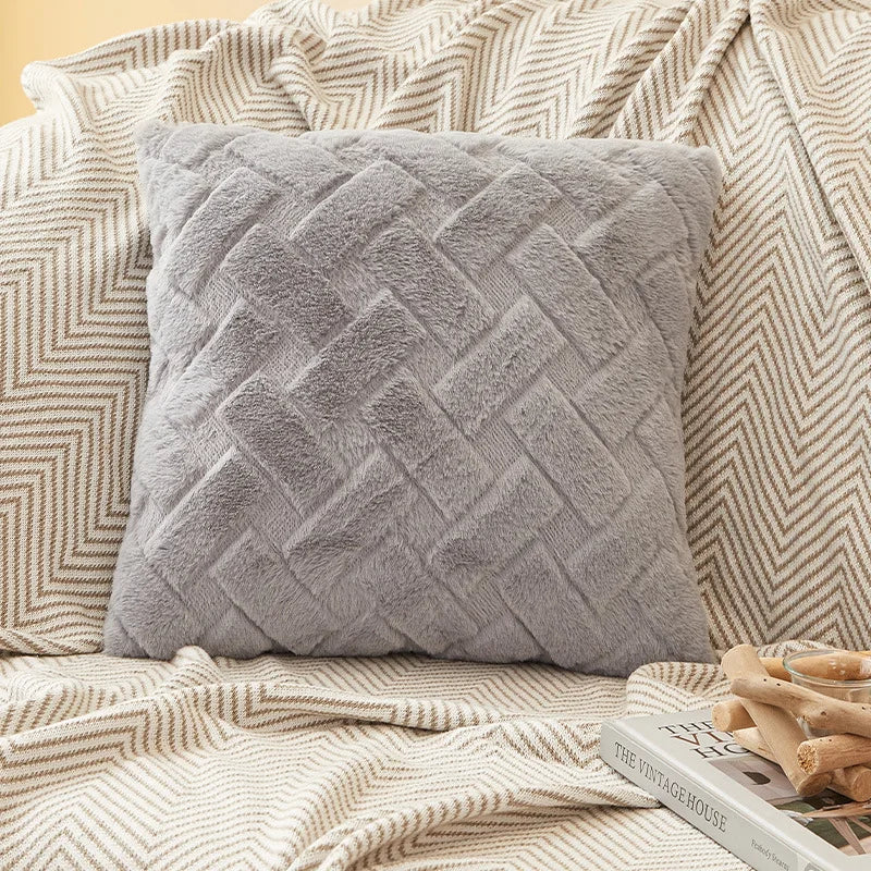 Plush Knit Throw Pillow Cover — Soft Square & Lumbar Cushion Cover