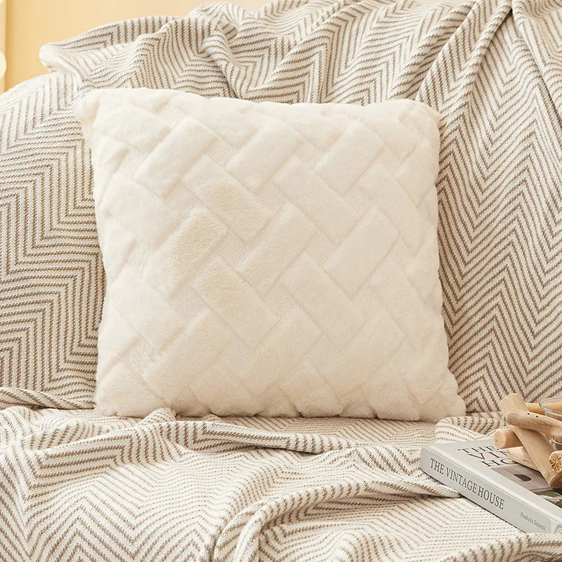 Plush Knit Throw Pillow Cover — Soft Square & Lumbar Cushion Cover