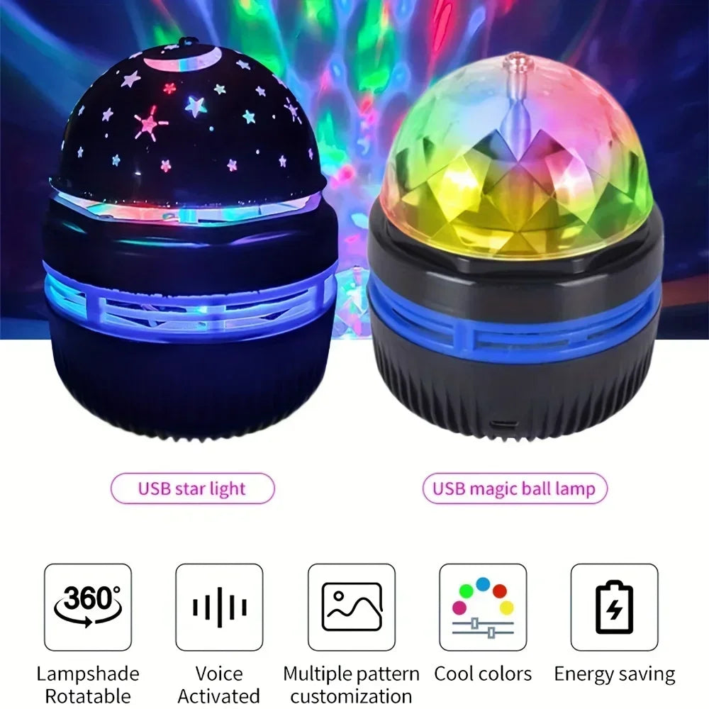 LED Galaxy Projector Night Light — Remote Control Star & Aurora Projection