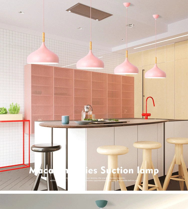 Macaron Pastel Pendant Chandelier — Aluminum Modern Ceiling Light