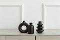 Bohemian White Ceramic Vase Set (3-Piece) — Textured Home Decor