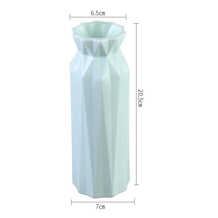 Ceramic-Look Dried Flower Vase — Wedding & Courtyard Ornament